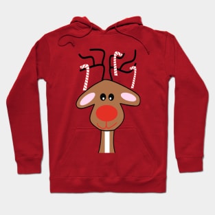 RED Nose Christmas Reindeer - Cute Reindeer Art Hoodie